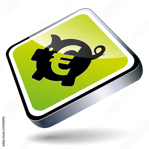 Illustration: Sparschwein - icon - grün Sparschwein - icon - grün