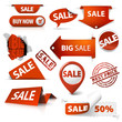 Set of sale tickets, labels, stamps, stickers, corners, tags