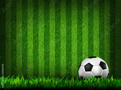 Illustration: soccer football on grass field soccer football on grass field
