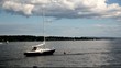Sail boat tied at makefast Full HD