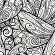 vector seamless beautiful  monochrome pattern