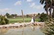 Bride and Groom in the Sunshine next to18th Tee