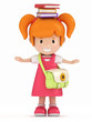 3D Render of Kid Balancing Book
