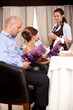 waitress taking the order from restaurant table