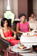 people having meal served in restaurant