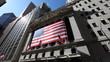 Pan over New York stock exchange building exterior