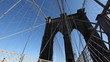 Brooklyn Bridge construction and urban traffic