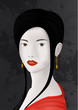 Vector: Oriental girl / geisha / japanese woman Oriental girl / geisha / japanese woman