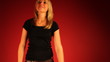 Dancing woman and red glowing background Dancing woman and red glowing background