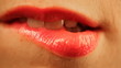 Woman and her sexy red lips