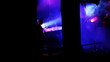 Disc jockey performing at music festival Disc jockey performing at music festival