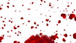 Valentine hearts thrown in the air