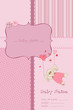 Baby Girl Arrival Card with Photo Frame and place for your text