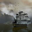Ship on the sea
