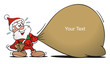 Little Santa with big bag and your text Little Santa with big bag and your text