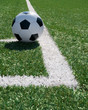 Classic football ball on the field