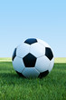 Classic football ball on the field