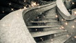 Star glitter object flying through urban scene