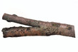 Stub log with wooden texture, mountain ash/rowan, isolated
