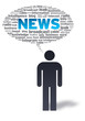 Paper Man with news Bubble