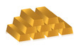 3d golden bars over white background