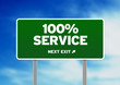 100% Service Road Sign