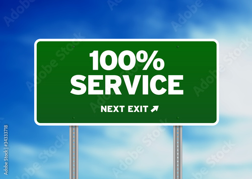 Illustration: 100% Service Road Sign 100% Service Road Sign