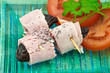salade de tomate, bouchées, jambon, pruneau salade de tomate, bouchées, jambon, pruneau