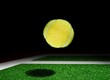 Tennis court and ball drop