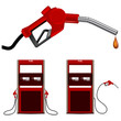 red gas nozzle pointing isolated on white background