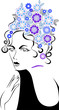 woman with a flower hair