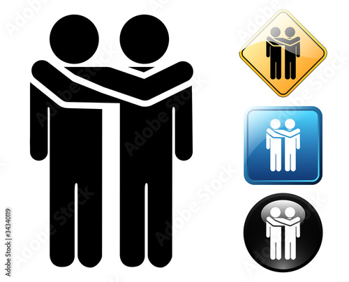 Vector: Friends pictogram and sign Friends pictogram and sign