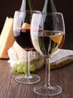 verre de vin, rouge et blanc
