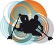 Kayaking in river. Vector illustration
