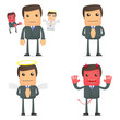 businessman making a choice between good and evil