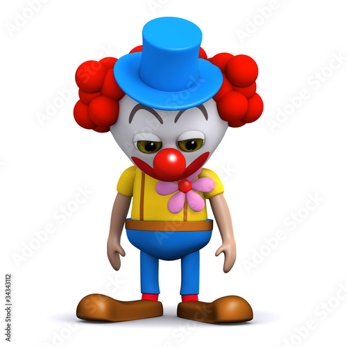 Illustration: 3d Clown is very sad 3d Clown is very sad