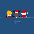 Santa, Angel & Reindeer Blue
