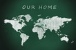 World Map on a Chalkboard