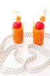 Vegetable juice with tape measure's hearts