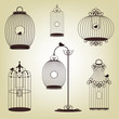 set of vintage bird cages