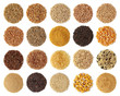 Cereals collection isolated on white background