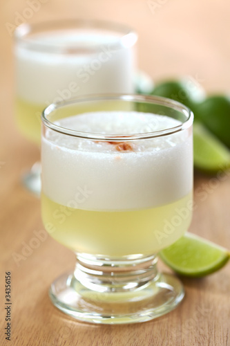 Photo: Peruvian cocktail called Pisco Sour Peruvian cocktail called Pisco Sour