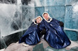 Happy couple in ice-bar