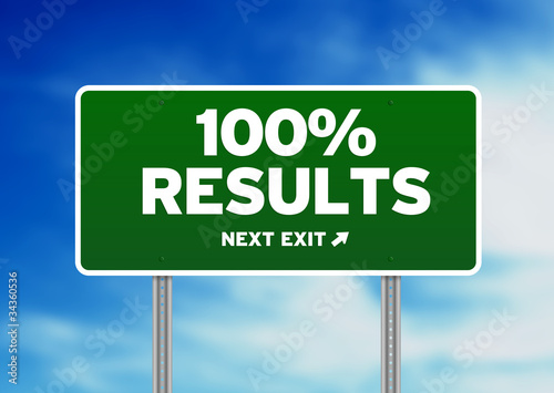Illustration: 100% Results Road Sign 100% Results Road Sign