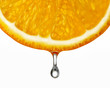 Orange slice with water drop