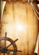 Foto: Old paper texture with steering wheel Old paper texture with steering wheel