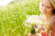 Female with bouquet