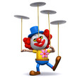 3d Clown balance plates on poles