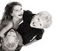 Happy children laughing and looking up Happy children laughing and looking up