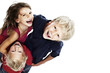 Happy children laughing and looking up Happy children laughing and looking up